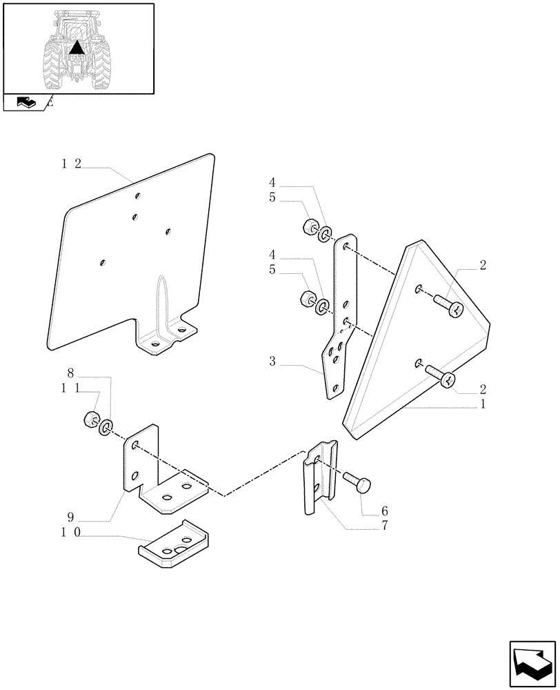Схема запчастей Case IH FARMALL 70 - (1.92.99/01) - SLOW MOVING VEHICLE SIGN (VAR.332011-335984) (10) - OPERATORS PLATFORM/CAB