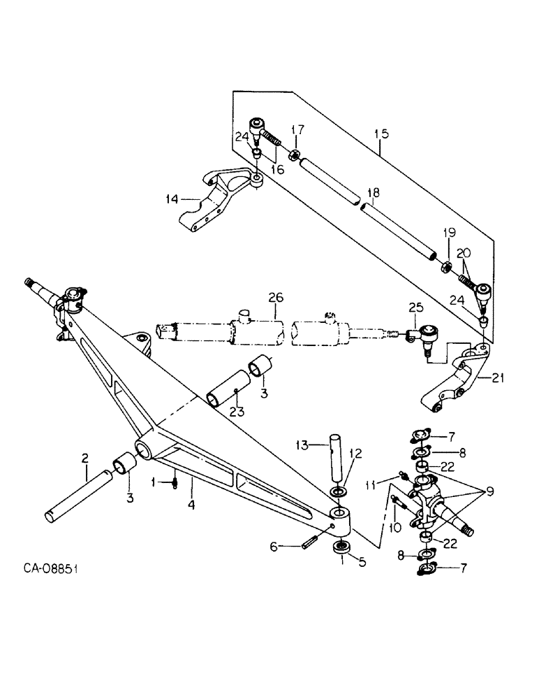 Схема запчастей Case IH 484 - (14-10) - SUSPENSION, HEAVY DUTY CAST FRONT AXLE Suspension