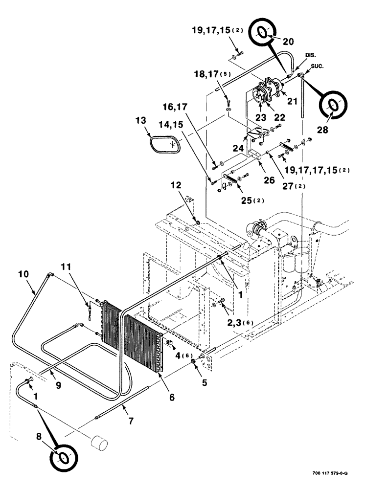 Схема запчастей Case IH 8840 - (02-014) - CONDENSOR/COMPRESSOR ASSEMBLY (S.N. CFH0086001 THRU CFH0086314) (R-12 REFRIGERANT) (50) - CAB CLIMATE CONTROL