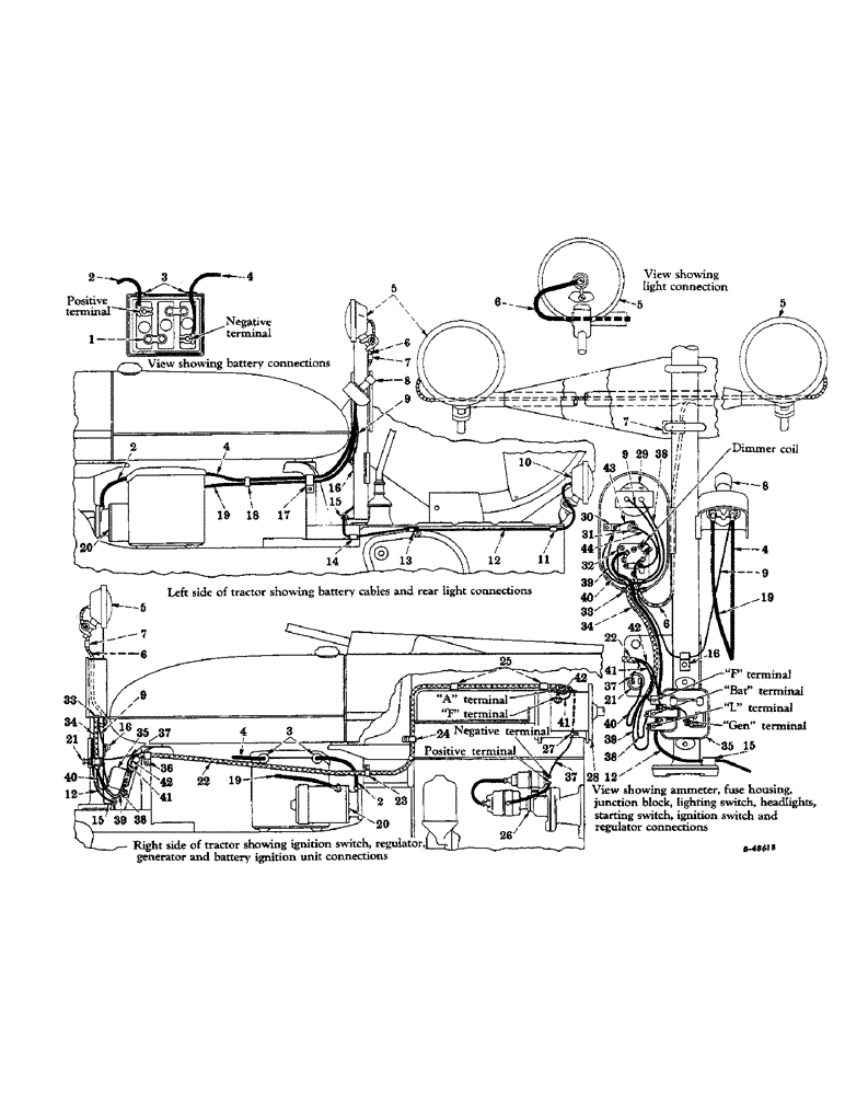 Схема запчастей Case IH FARMALL H - (072) - ELECTRICAL SYSTEM, LIGHTING AND STARTING, BATTERY IGNITION, TRACTORS NO. 501 TO 19233 (06) - ELECTRICAL SYSTEMS