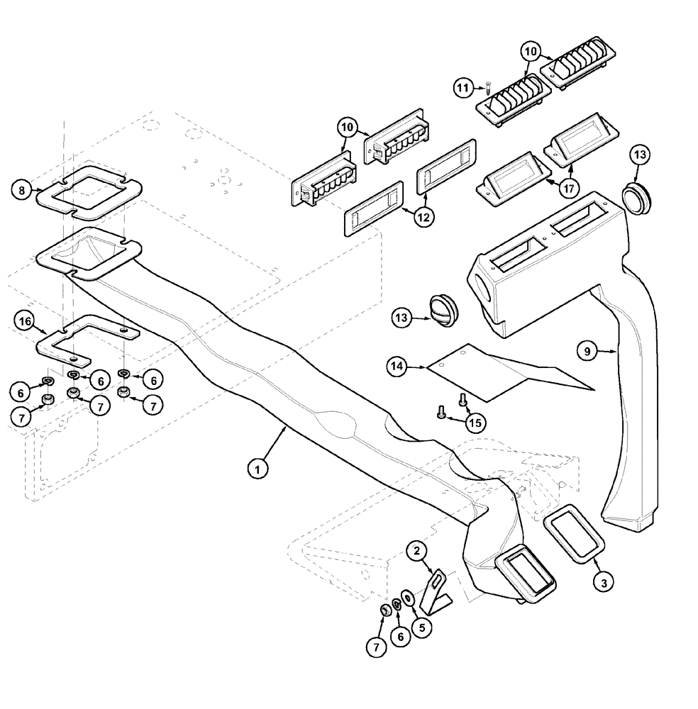Схема запчастей Case IH CX60 - (09-33) - HEATER ASSEMBLY - LP CAB (09) - CHASSIS/ATTACHMENTS
