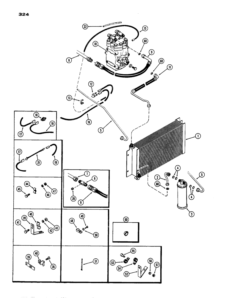 Схема запчастей Case IH 770 - (324) - CAB, AIR CONDITIONER (09) - CHASSIS/ATTACHMENTS