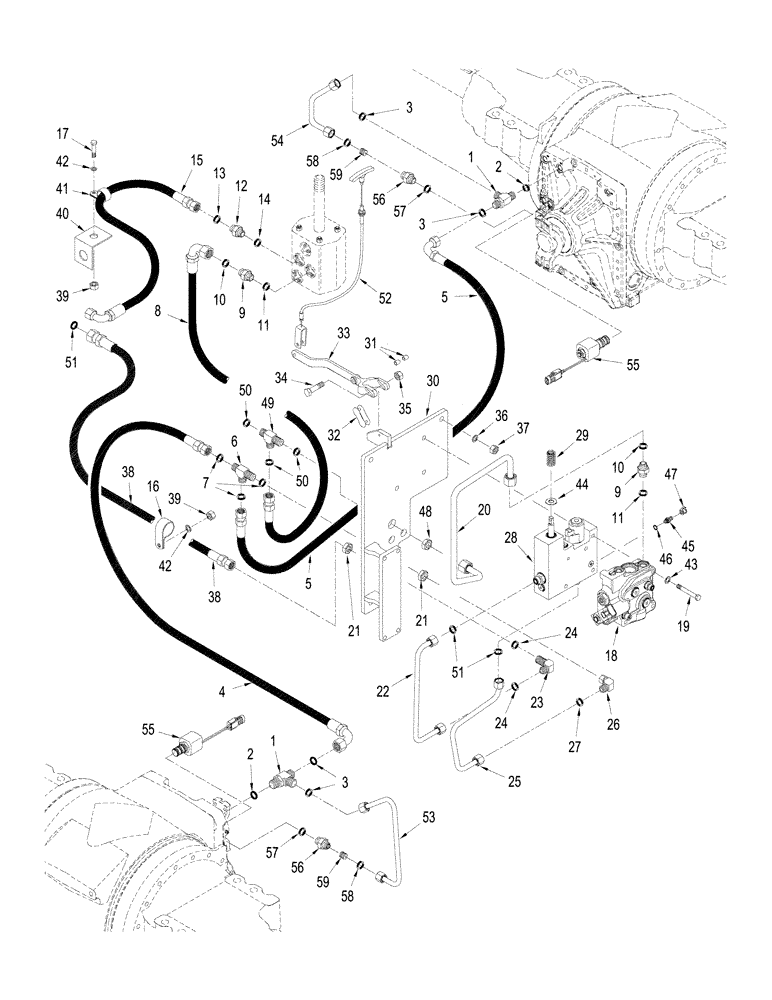 Схема запчастей Case IH STX325 - (07-05[02]) - PARK BRAKE CIRCUIT, WITH DIFFERENTIAL LOCK, WITHOUT ACCUSTEER (07) - BRAKES
