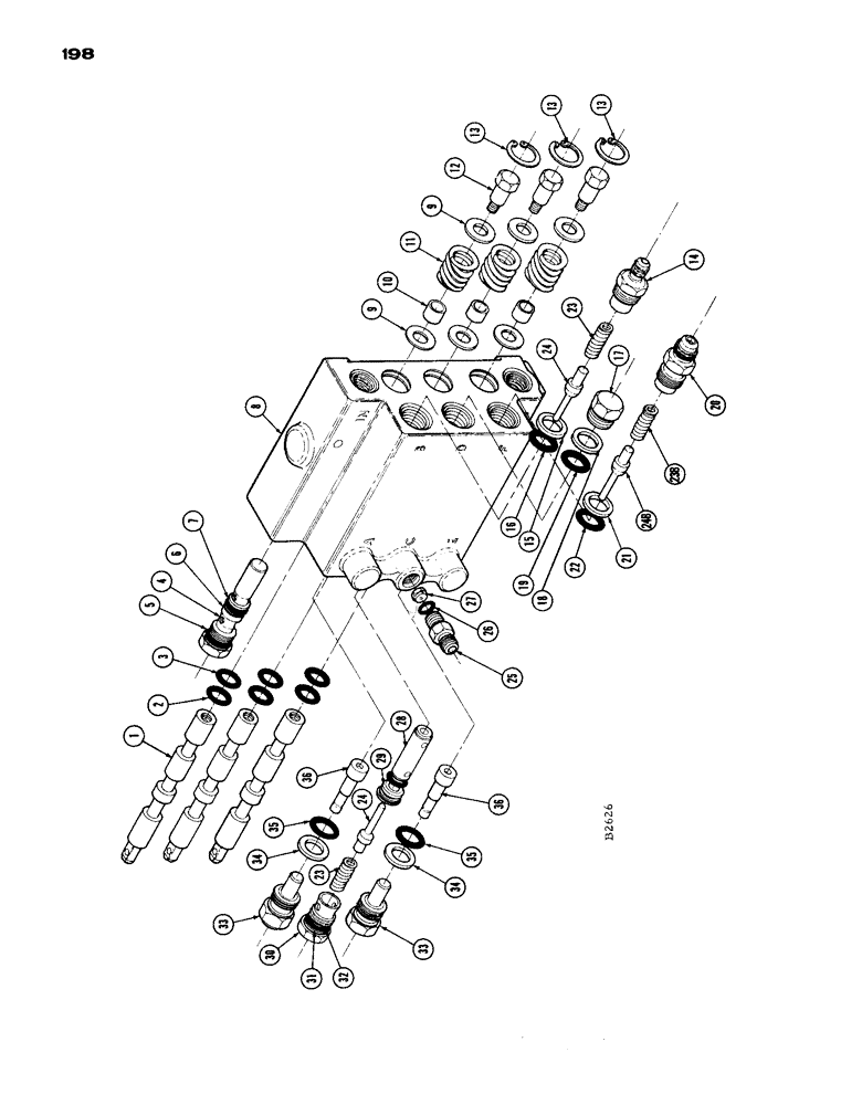Схема запчастей Case IH 1660 - (198) - CONTROL VALVE (35) - HYDRAULIC SYSTEMS