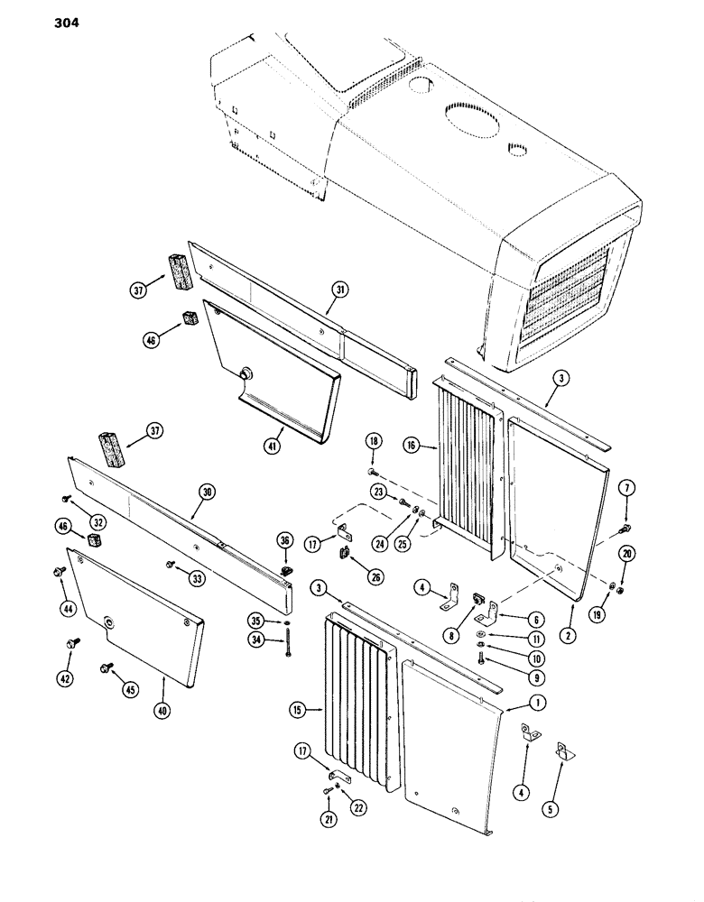 Схема запчастей Case IH 870 - (304) - SIDE PANELS, FIRST USED TRACTOR SERIAL NUMBER 8727601 (09) - CHASSIS/ATTACHMENTS