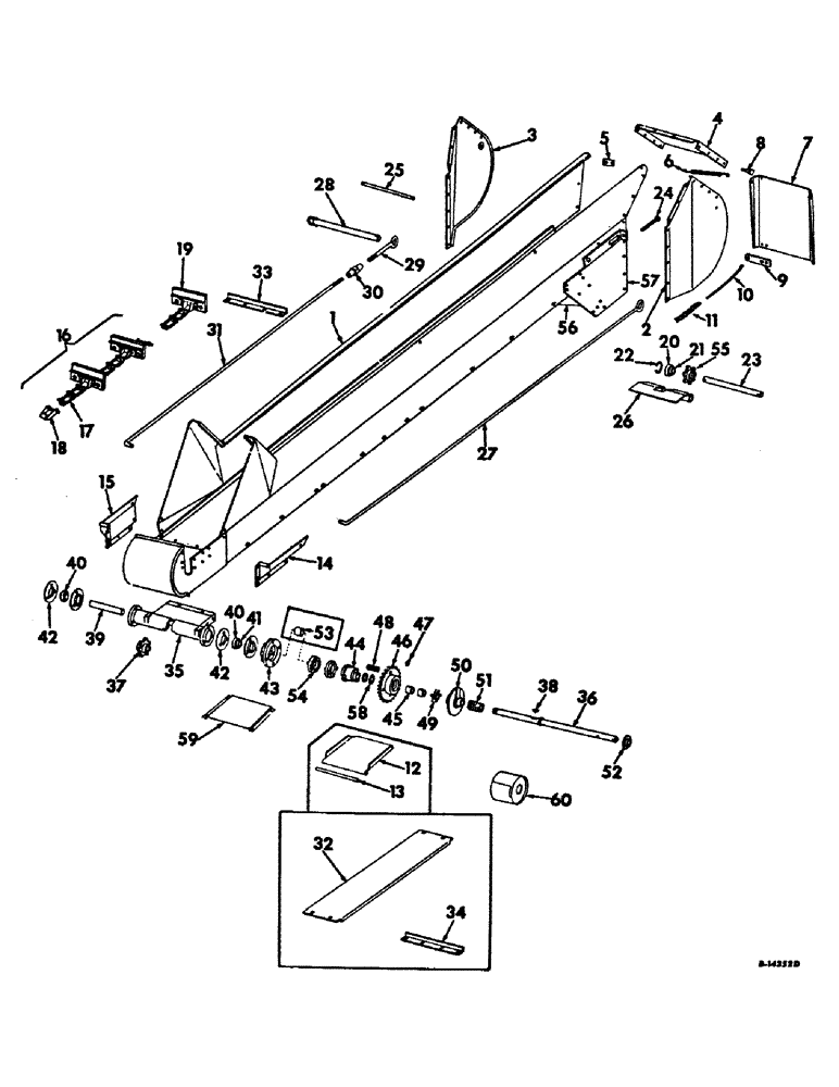 Схема запчастей Case IH 234 - (D-02) - WAGON ELEVATOR, CHAIN TYPE, WAGON ELEVATOR AND DRIVE, CHAIN TYPE (58) - ATTACHMENTS/HEADERS
