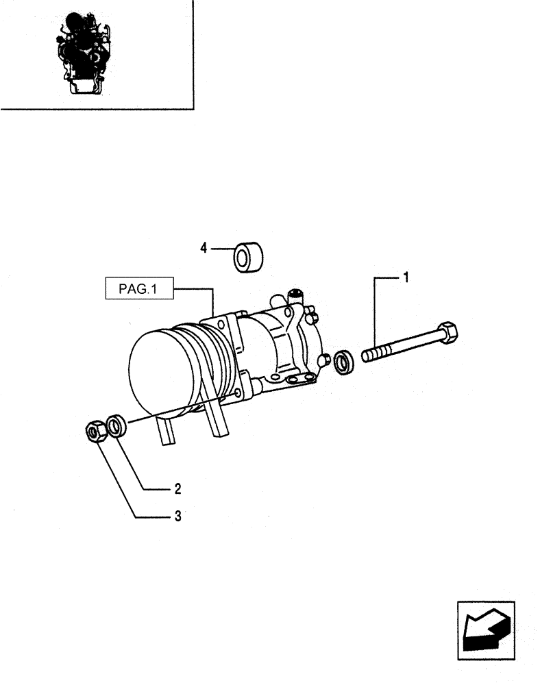 Схема запчастей Case IH JX65 - (0.34.7/02[02]) - (VAR.641-958) AIR CONDITIONING - SPACER (01) - ENGINE