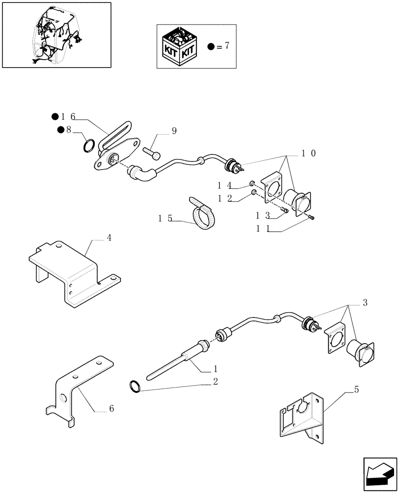 Схема запчастей Case IH PUMA 210 - (1.91.4/06[01A]) - (VAR.381) ENGINE BLOCK AND TRANSMISSION HEATER, 110 V - D6470 (06) - ELECTRICAL SYSTEMS