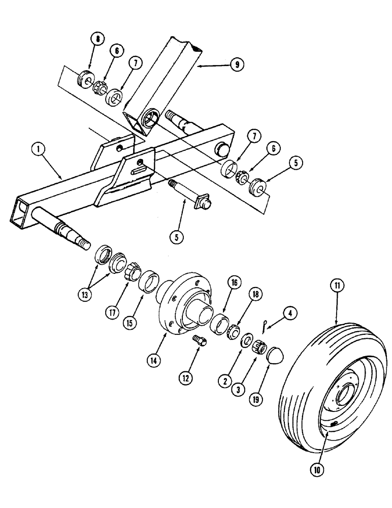Схема запчастей Case IH 4500 - (9-068) - MAIN FRAME AXLE, WHEEL AND HUB, WING TYPE MODELS (09) - CHASSIS/ATTACHMENTS