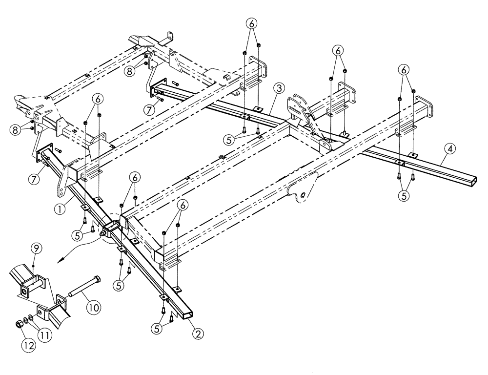 Схема запчастей Case IH 330 TRUE-TANDEM - (75.200.04) - GANG TUBE PARTS 22 & 25 FOOT 330 TRUE-TANDEM (75) - SOIL PREPARATION