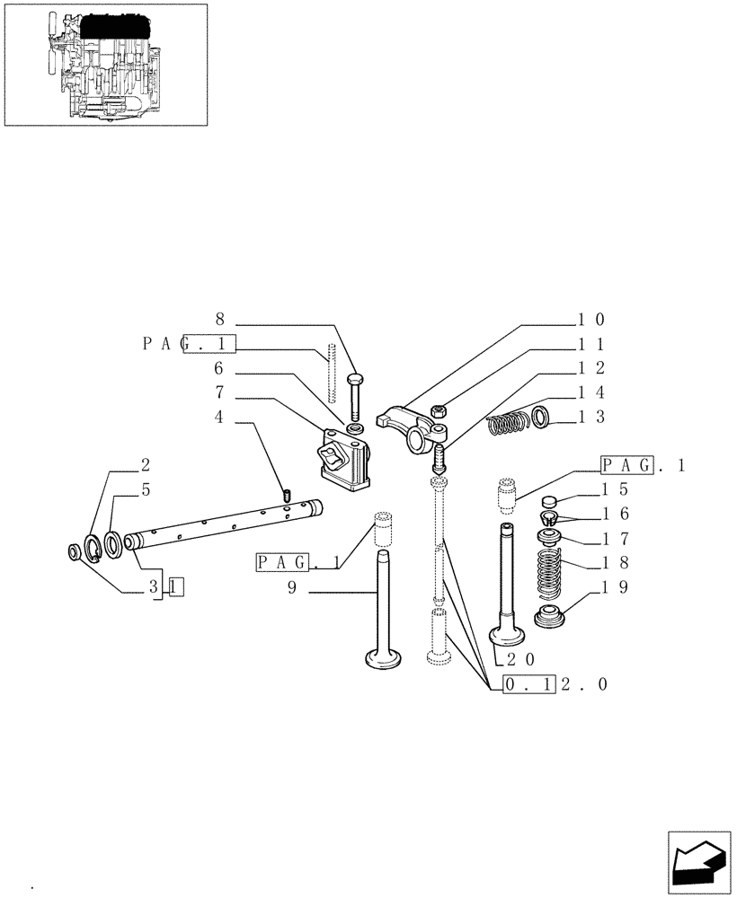 Схема запчастей Case IH JX65 - (0.06.0[02]) - VALVES (BEFORE S/N 13286) (01) - ENGINE