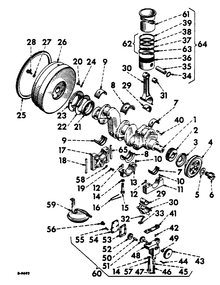 Схема запчастей Case IH 300 - (056) - DIESEL ENGINE, CRANKSHAFT, OIL PUMP, SLEEVE SET AND RELATED PARTS (01) - ENGINE