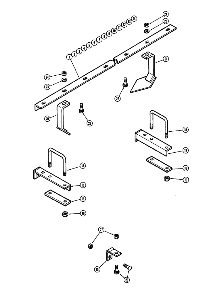Схема запчастей Case IH G-SERIES - (46) - SCRAPER BARS & SCRAPERS G119, 9 INCH (228.6 MM) FRONT AND 10-1/2 (266.7 MM) REAR SPACING 
