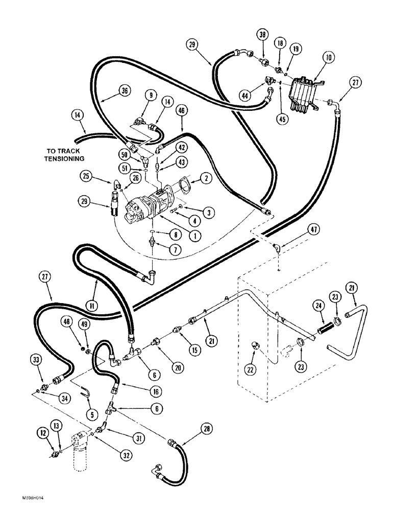 Схема запчастей Case IH 9370 QUADTRAC - (8-118) - HIGH OUTPUT HYDRAULIC SYSTEM, PFC PUMP CIRCUIT TO CONTROL VALVE, P.I.N. JEE0071001 AND AFTER (08) - HYDRAULICS