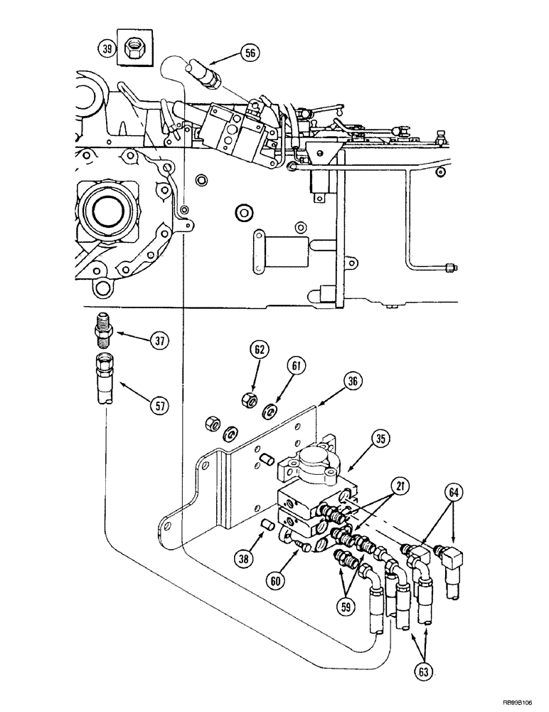 Схема запчастей Case IH L500 - (8-018) - HYDRAULICS - EXTERNAL VALVE (2 FUNCTION C70 - C100), W/OUT SELF LEVELING (08) - HYDRAULICS