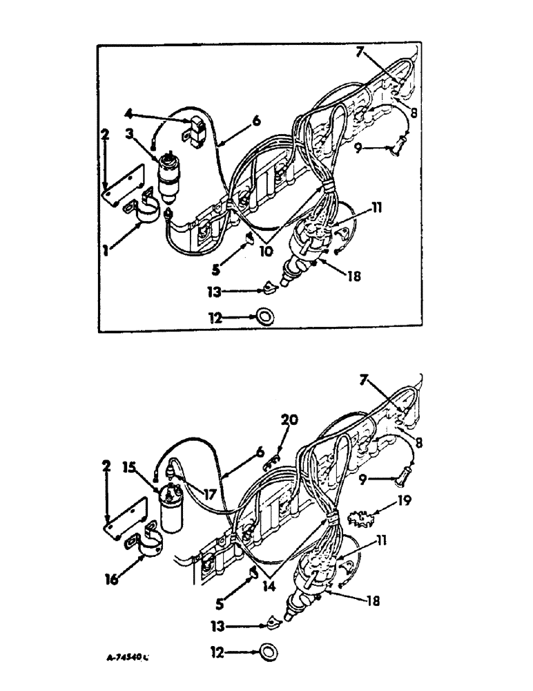Схема запчастей Case IH 414 - (303) - ELECTRICAL SYSTEM, SPARK PLUGS, COIL, CABLES AND DISTRIBUTOR (55) - ELECTRICAL SYSTEMS