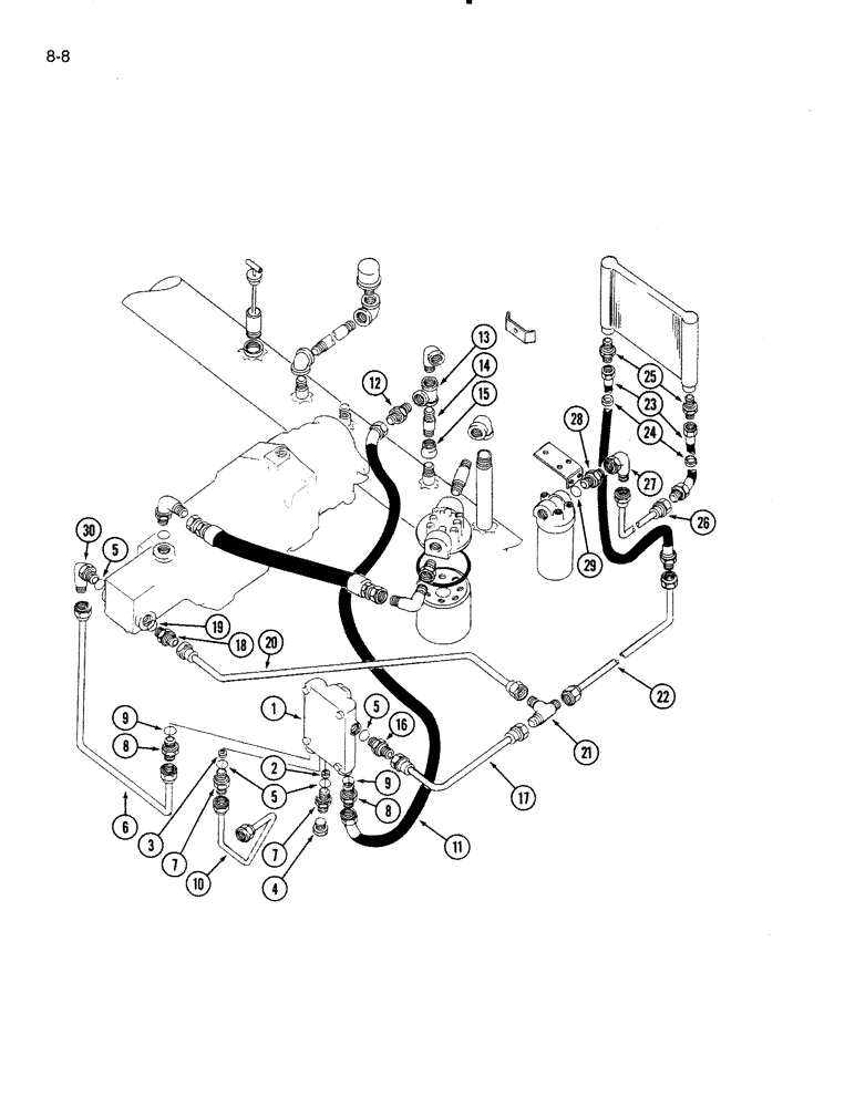 Схема запчастей Case IH 5000 - (8-08) - HYDRAULIC SYSTEM (08) - HYDRAULICS