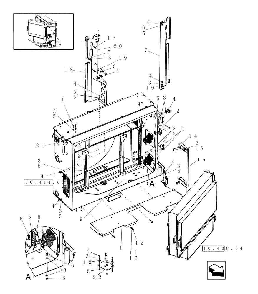Схема запчастей Case IH 8010 - (10.414.07[01]) - PLATFORM, COOLING BOX - PRIOR TO PIN HAJ202001 - 8010 (10) - ENGINE
