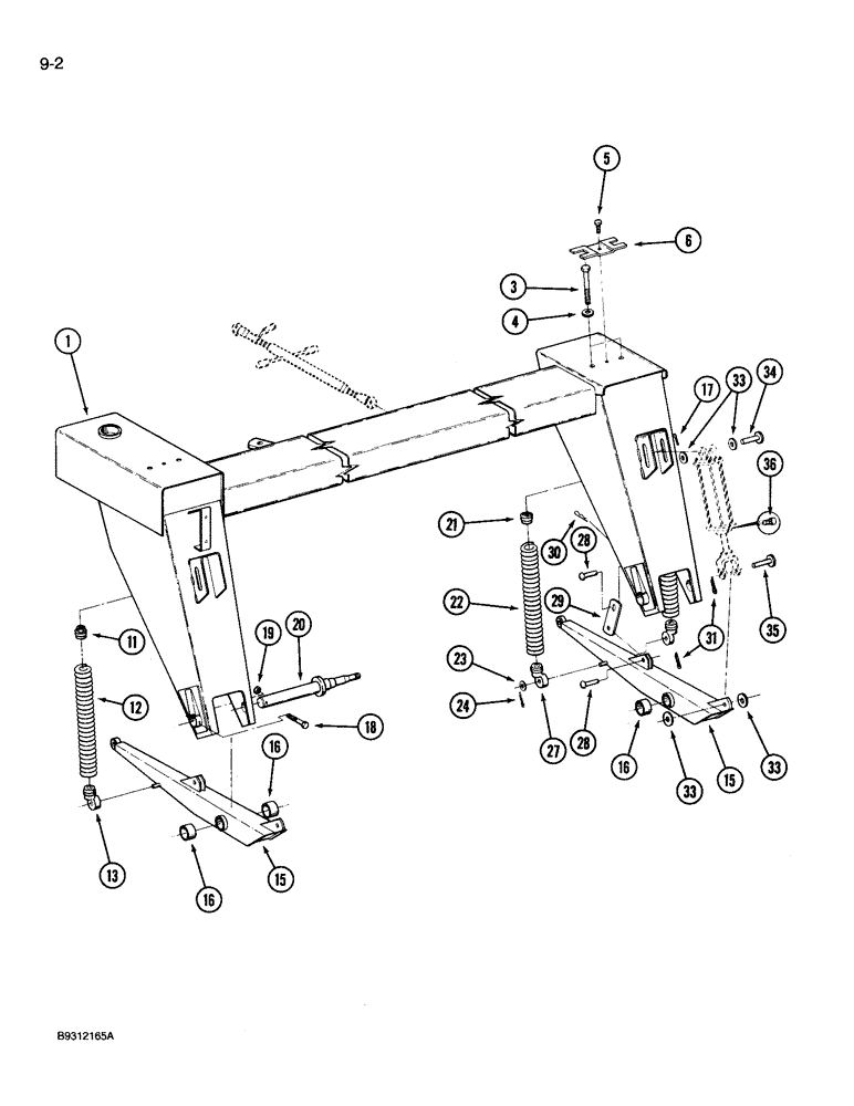 Схема запчастей Case IH 3309 - (9-02) - MAIN FRAME AND HEADER FLOAT (03) - CHASSIS/MOUNTED EQUIPMENT