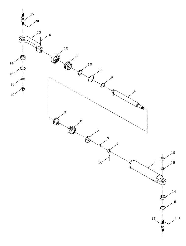 Схема запчастей Case IH AUSTOFT - (B01[05]) - HYDRAULIC CYLINDER-STEERING Hydraulic Components & Circuits