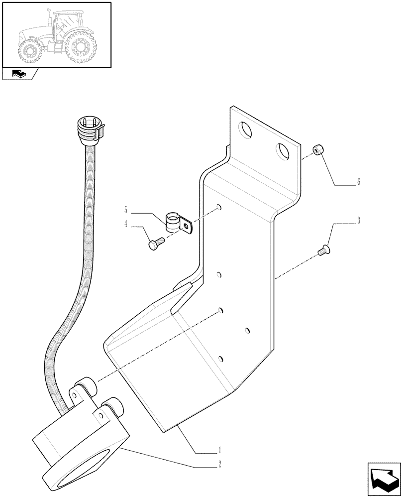 Схема запчастей Case IH PUMA 165 - (1.76.0/01[01A]) - (VAR.743-743/1-749-753) RADAR - RADAR UNIT AND BRACKET - D6973 (06) - ELECTRICAL SYSTEMS