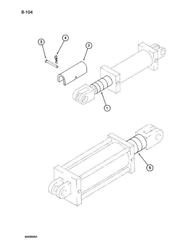 Схема запчастей Case IH 950 - (8-104) - CYL DEPTH CNTRL STOP COLLAR, 8 ROW WIDE&12 ROW NARROW,VERTICAL FOLD, 12, 16&24 ROW NARROW,FRONT FOLD (08) - HYDRAULICS