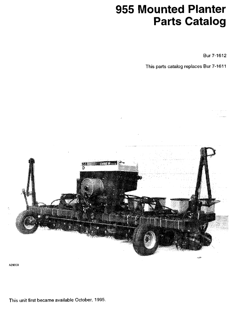 Схема запчастей Case IH 955 - (1-1) - 955 MOUNTED PLANTER (00) - PICTORIAL INDEX