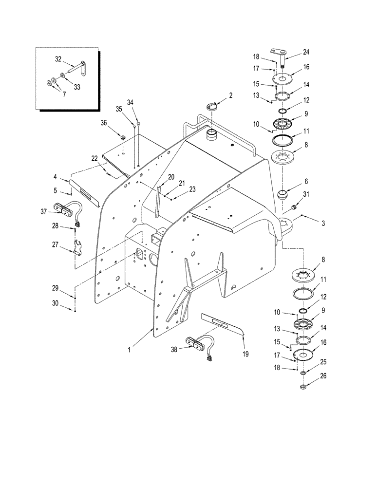 Схема запчастей Case IH STX430 - (09-45) - REAR FRAME, WHEEL TRACTOR (09) - CHASSIS