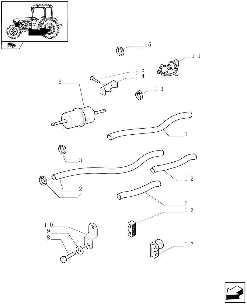 Схема запчастей Case IH FARMALL 95C - (1.14.6) - FUEL PIPES (02) - ENGINE EQUIPMENT