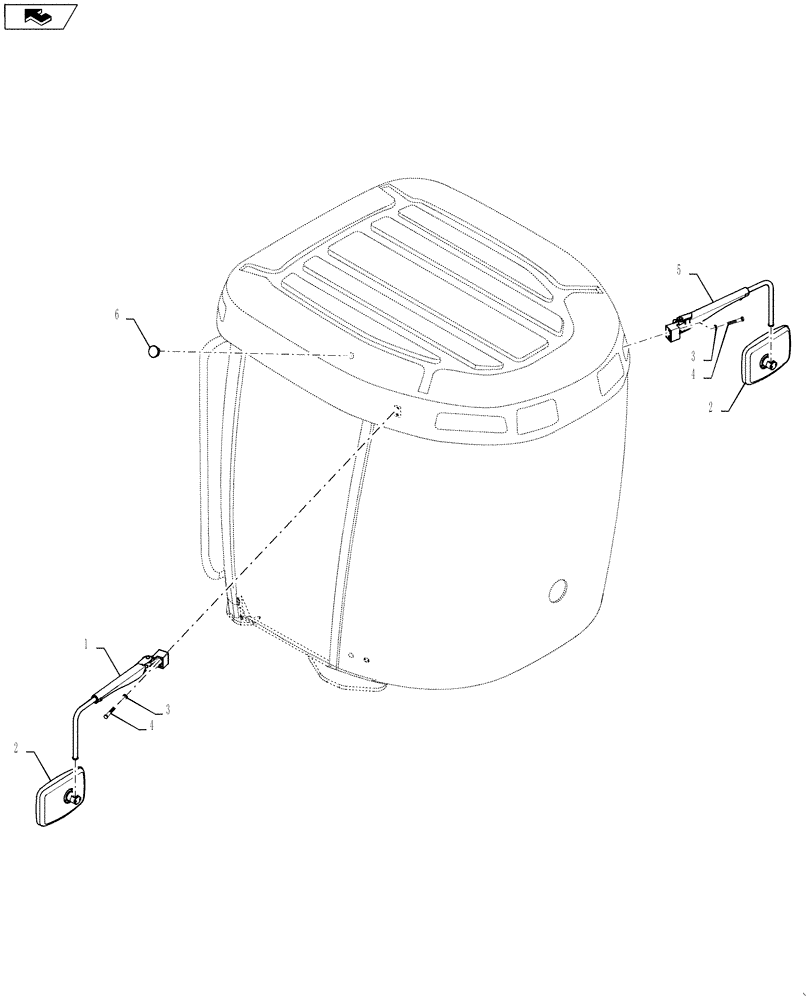 Схема запчастей Case IH 4420 - (11-057) - MIRROR ASSEMBLY, MANUAL Options