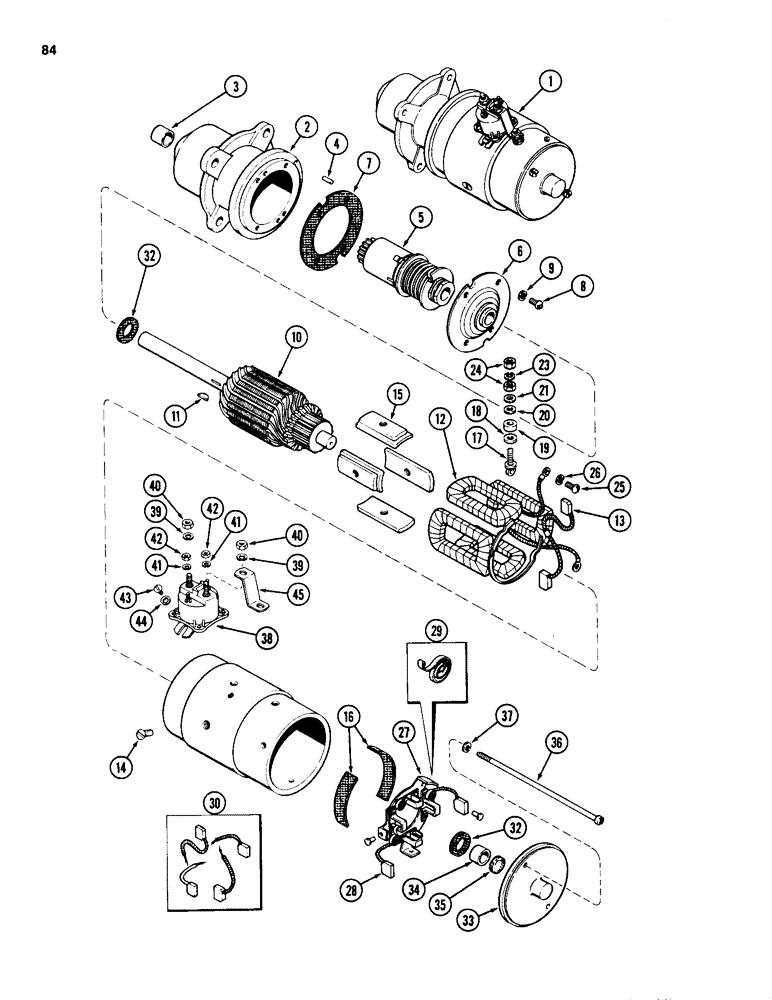 Схема запчастей Case IH 1835 - (084) - D124795 STARTER, 148B SPARK IGNITION ENGINE (04) - ELECTRICAL SYSTEMS