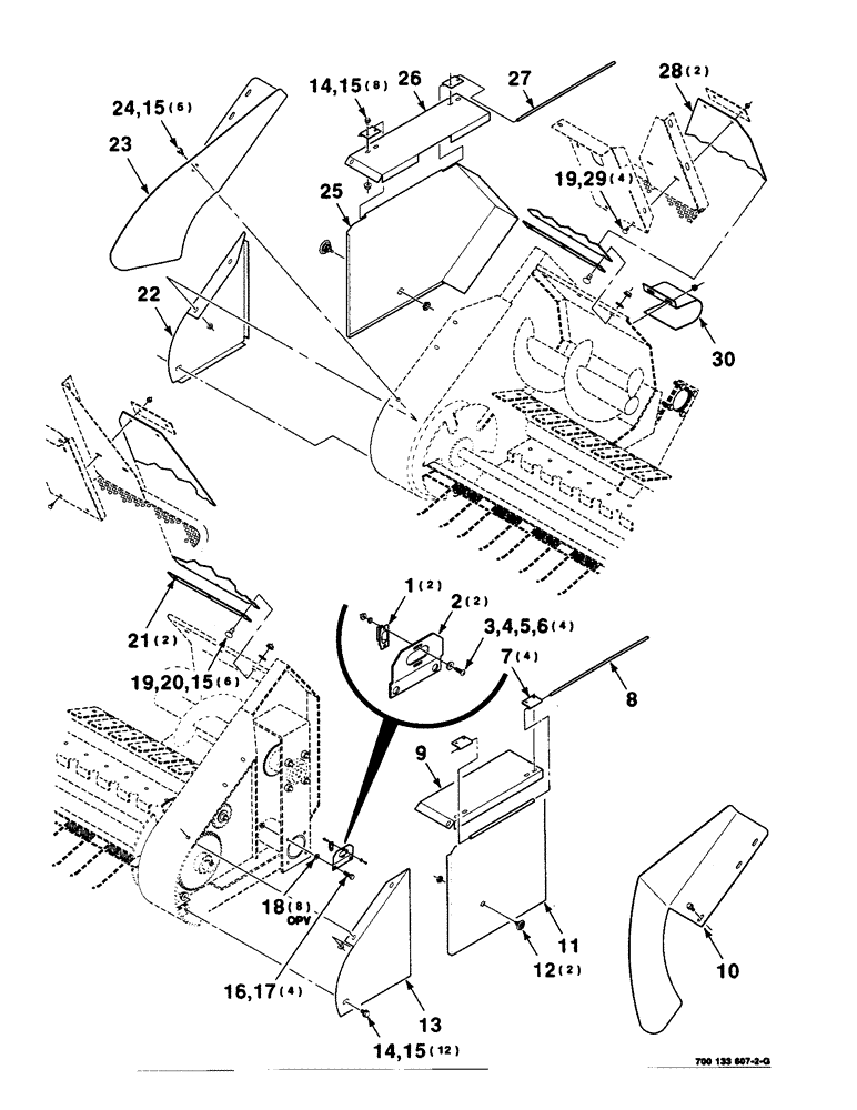 Схема запчастей Case IH 8590 - (3-20) - PICKUP SHIELDS ASSEMBLY Pickup