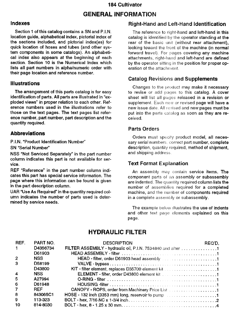 Схема запчастей Case IH 184 - (0-0B) - GENERAL INFORMATION 