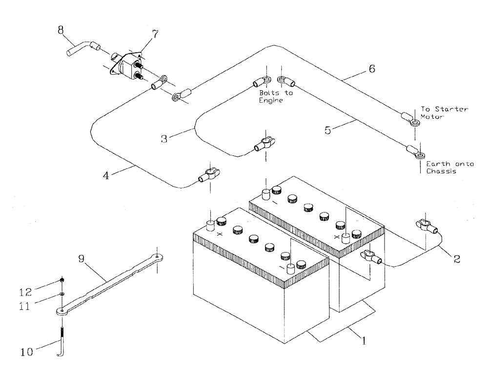 Схема запчастей Case IH AUSTOFT - (A04-01) - BATTERY Mainframe & Functioning Components