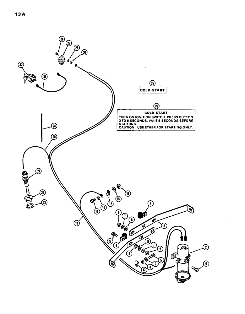 Схема запчастей Case IH 770 - (013A) - ETHER STARTING KIT, (267B) DIESEL ENGINE (02) - ENGINE