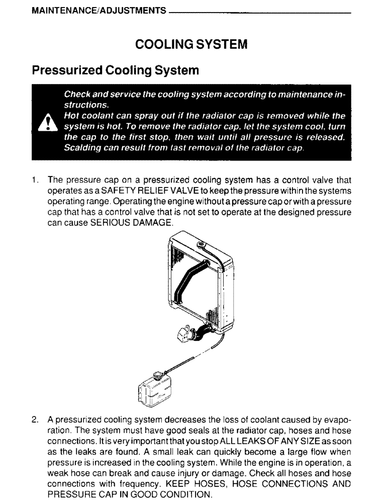 Схема запчастей Case IH 4390 - (031) - MAINTENANCE, ADJUSTMENTS, COOLING SYSTEM 