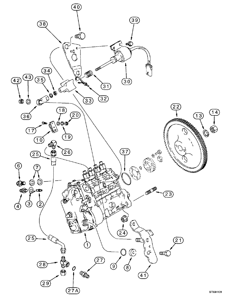 Схема запчастей Case IH 4391T - (3-12) - FUEL INJECTION PUMP AND DRIVE, 4-390 AND 4T-390 EMISSIONS CERTIFIED ENGINE (03) - FUEL SYSTEM