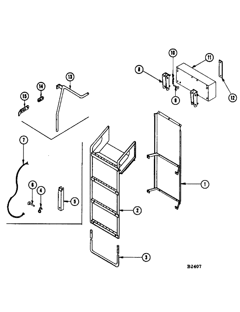 Схема запчастей Case IH 1060 - (212) - FOLDING LADDER, FOR USE WITH CAB (90) - PLATFORM, CAB, BODYWORK AND DECALS