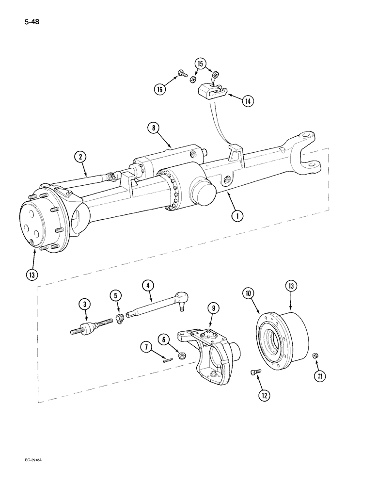 Схема запчастей Case IH 895 - (5-48) - MFD FRONT AXLE ZF (05) - STEERING