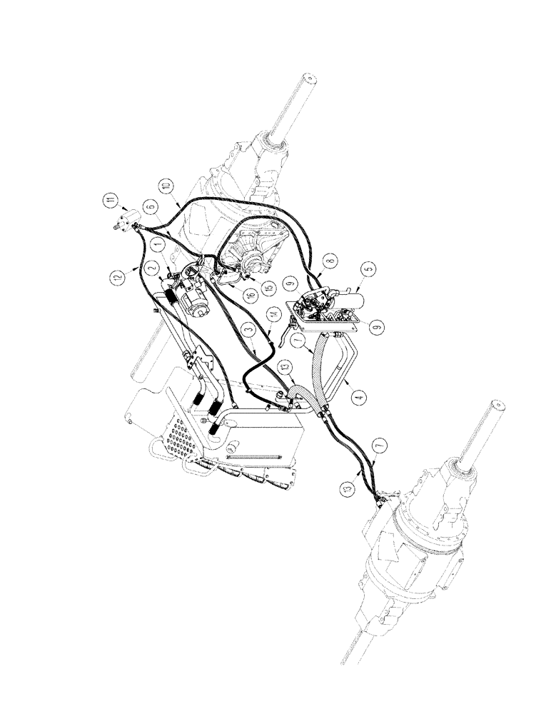 Схема запчастей Case IH STX325 - (01-05[01]) - PICTORIAL INDEX - CHARGE PUMP AND BRAKE CIRCUIT WITHOUT ACCUSTEER, BSN JEE0102001 (00) - PICTORIAL INDEX