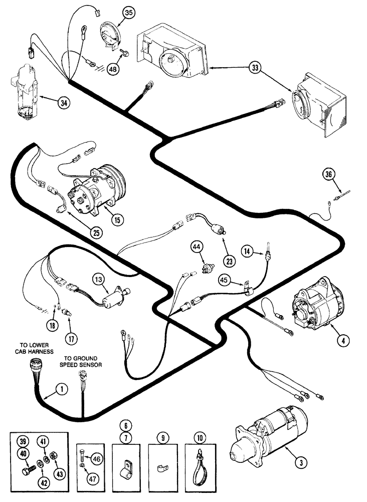Схема запчастей Case IH 7210 - (4-008) - ENGINE AND FRONT COMPONENT HARNESS, TRACTOR P.I.N. JJA064978 AND AFTER (04) - ELECTRICAL SYSTEMS