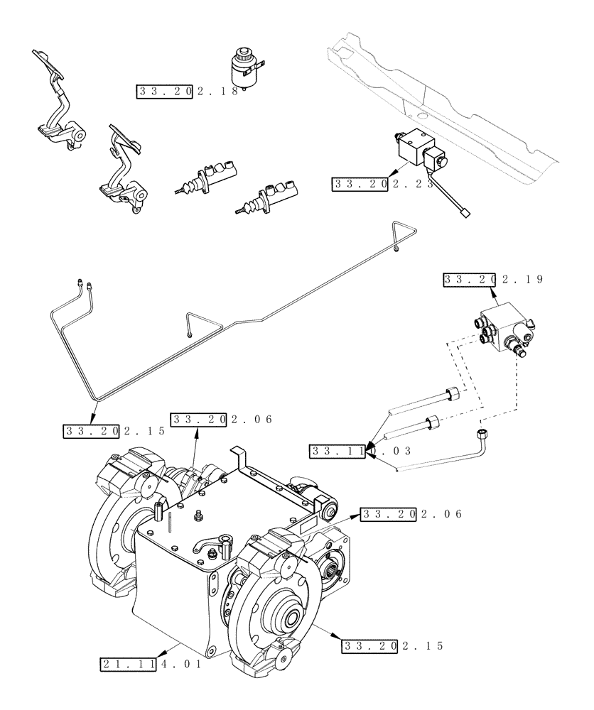Схема запчастей Case IH 8230 - (00.000.33) - PICTORIAL INDEX - BRAKES & CONTROLS (00) - GENERAL & PICTORIAL INDEX
