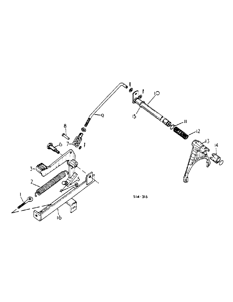Схема запчастей Case IH 454 - (07-44) - DIFFERENTIAL LOCK, MACHINES FITTED W/ISO MOUNTED CAB (04) - Drive Train