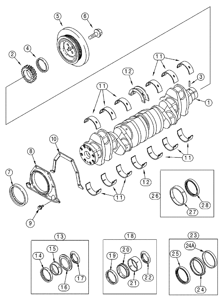 Схема запчастей Case IH SPX3310 - (03-020) - CRANKSHAFT (01) - ENGINE
