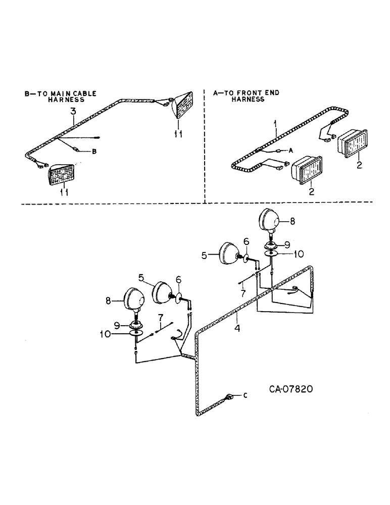 Схема запчастей Case IH 5488 - (08-14) - ELECTRICAL, TRACTOR FLOOD AND HEADLIGHTS AND CONNECTIONS (06) - ELECTRICAL