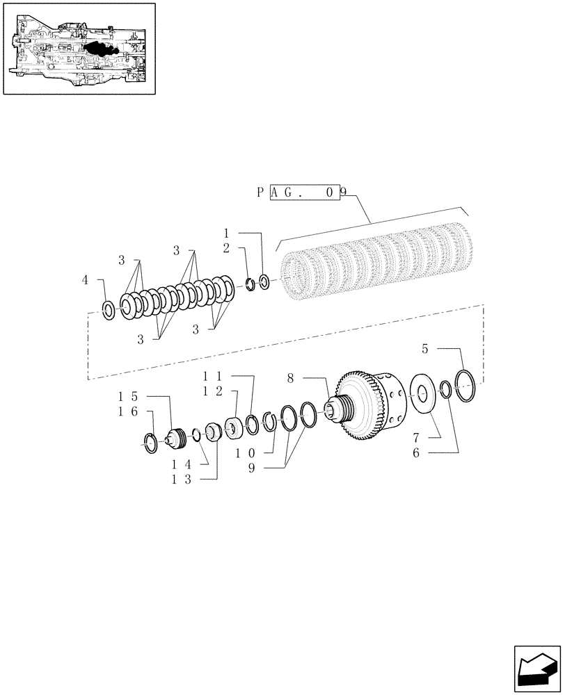 Схема запчастей Case IH PUMA 195 - (1.32.1[10]) - CENTRAL REDUCTION GEARS (03) - TRANSMISSION