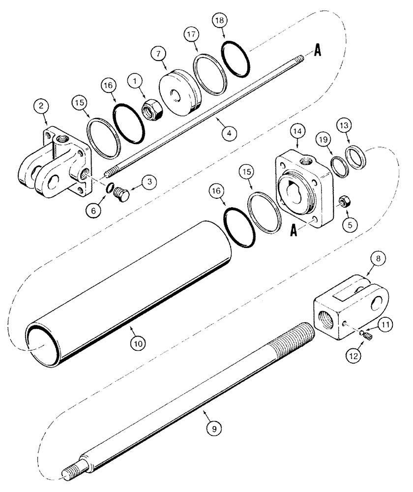 Схема запчастей Case IH 501 - (8-13) - TRANSPORT LIFT CYLINDER, 1272149C91 (08) - HYDRAULICS