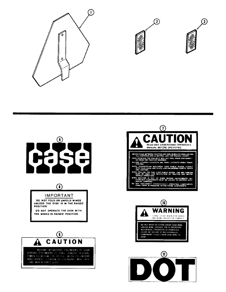 Схема запчастей Case IH DOT 31 - (64) - REFLECTORS AND SMV SYMBOL 