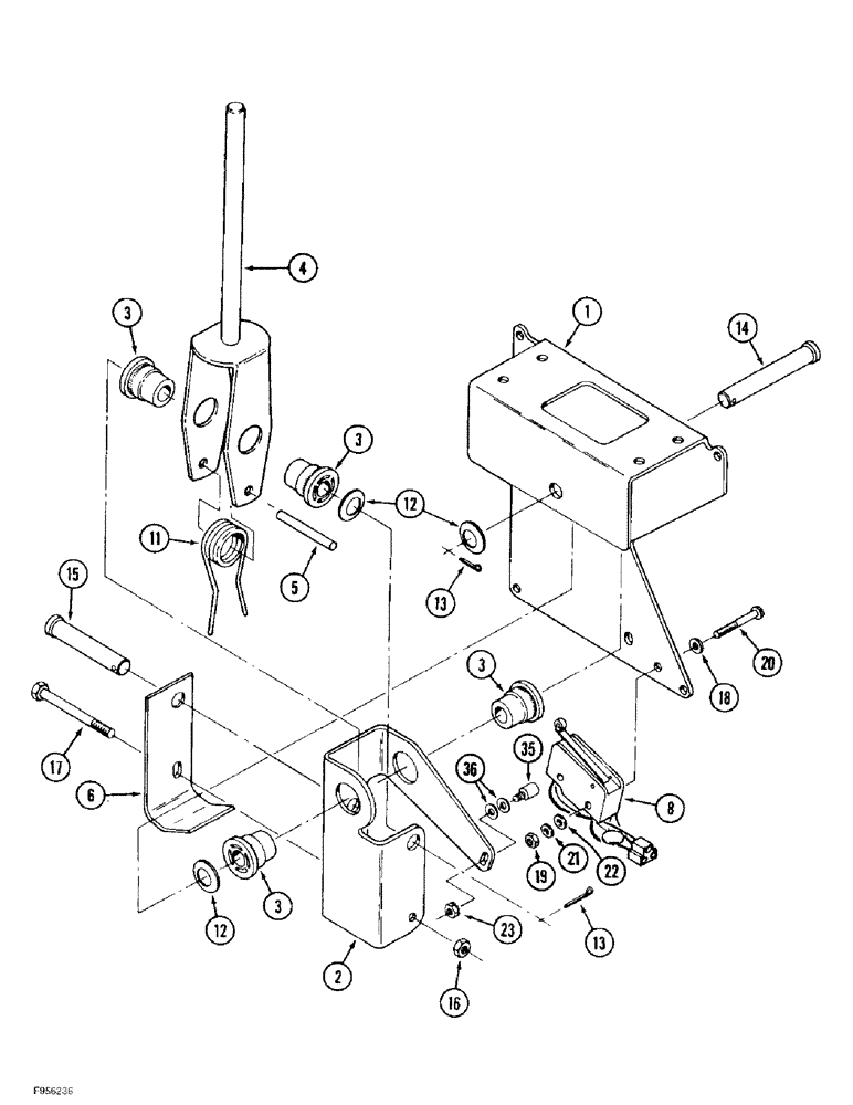 Схема запчастей Case IH 9370 - (6-104) - TRANSMISSION SHIFT CONTROLS, MODE CONTROL ASSEMBLY, POWER SHIFT TRACTOR (06) - POWER TRAIN