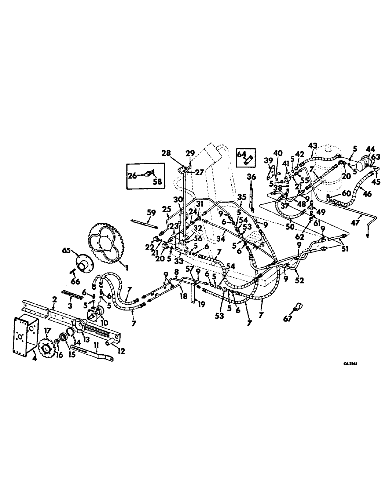 Схема запчастей Case IH 503 - (224) - HYDRAULIC REEL DRIVE CHAIN REDUCTION, DIAGRAM (35) - HYDRAULIC SYSTEMS